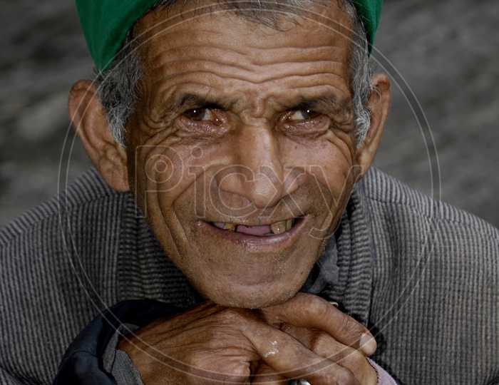 Smiling Old Man from Ladakh