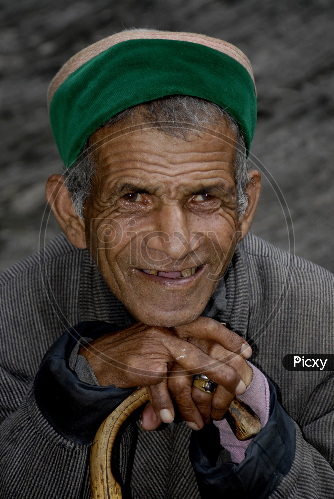 Smiling Old Man from Ladakh
