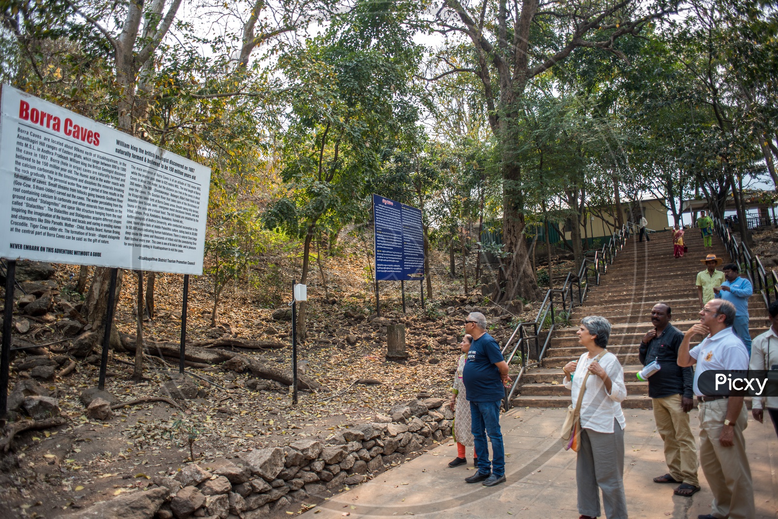 Official Information Board outside the Borra Caves
