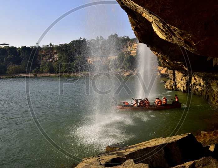 Tourist Boat in Chitrakote Waterfalls