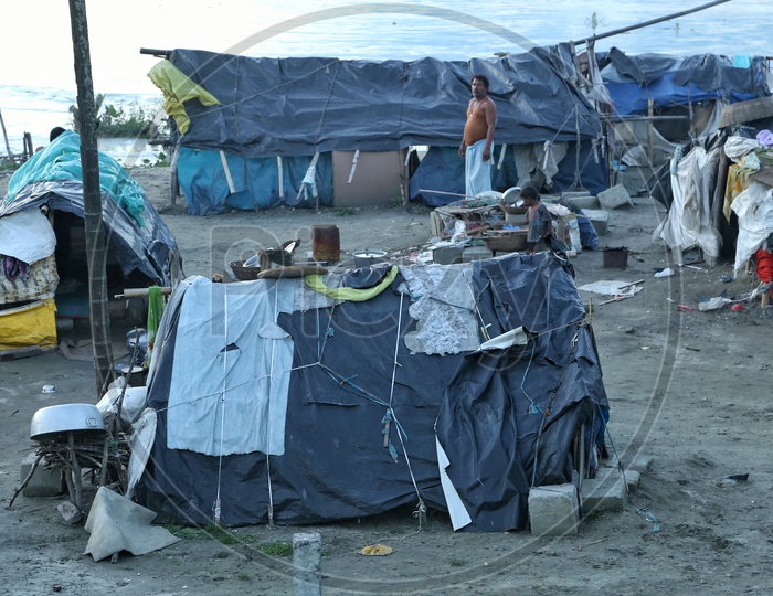 Slums in Dibrugarh Assam.