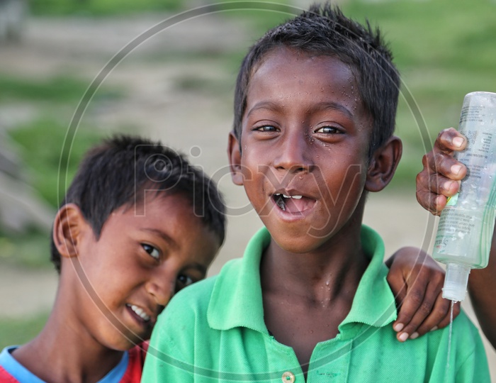 kids in slum area Dibrugarh Assam