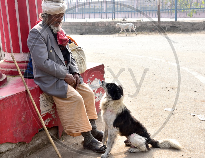 Sadhu with dog