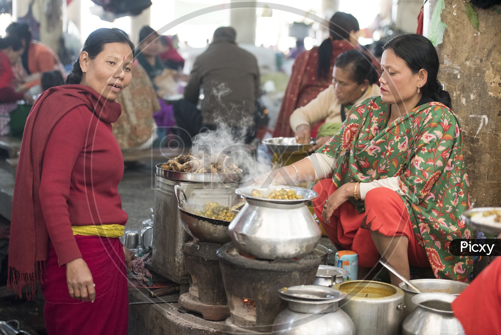 Female Vendors in Ema Market, Manipur
