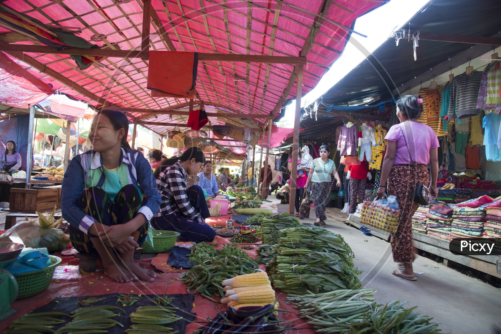 Local Market in Moreh Tamu Border India Myanmar