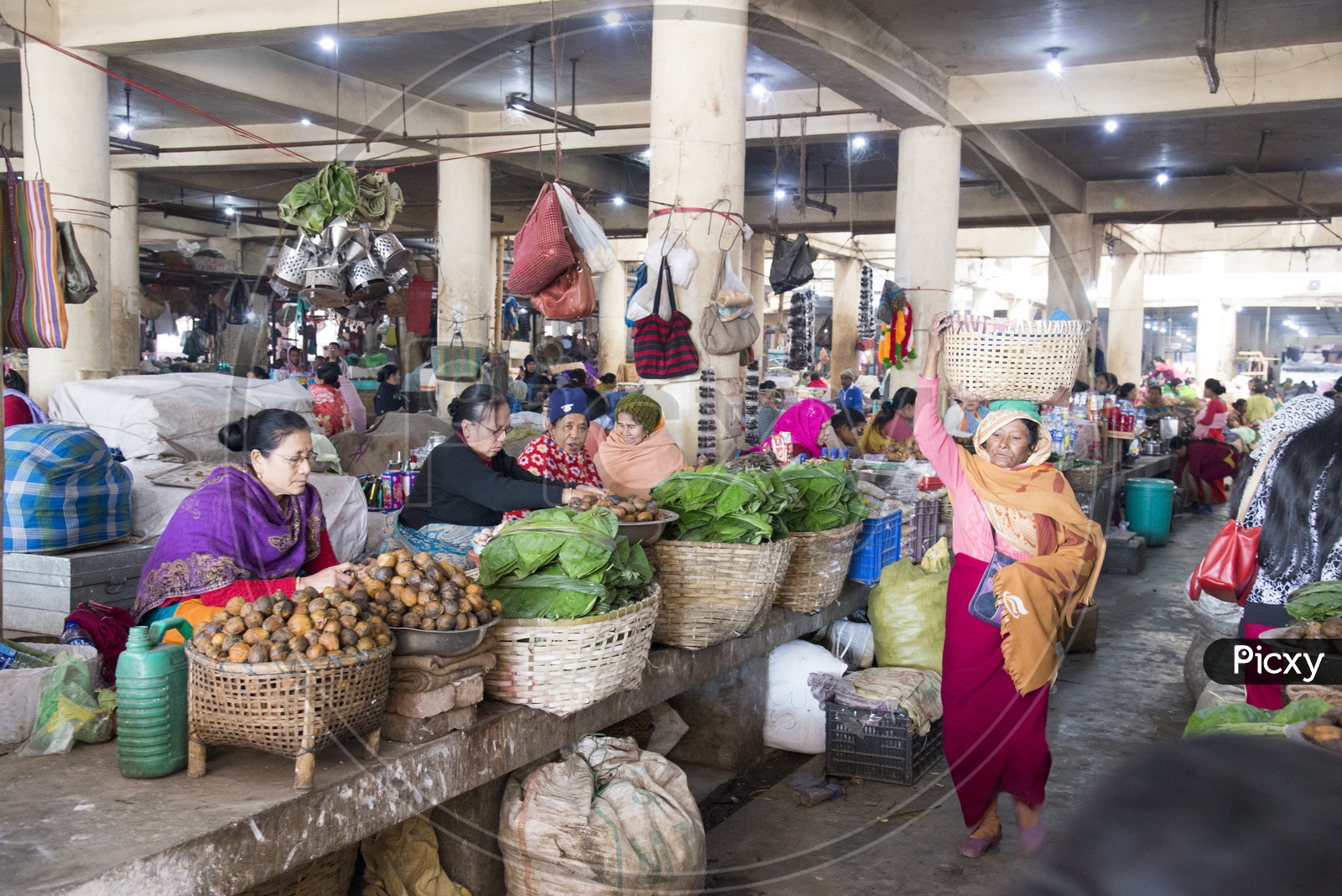 Female Vendors in Ema Market, Manipur