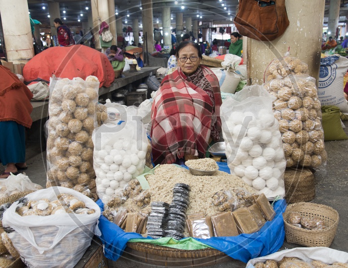 Female Vendor at Ema Market, Manipur