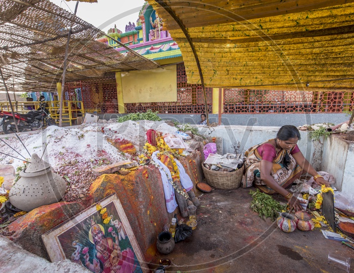 Devotee at Jogulamba Temple, Gadwal
