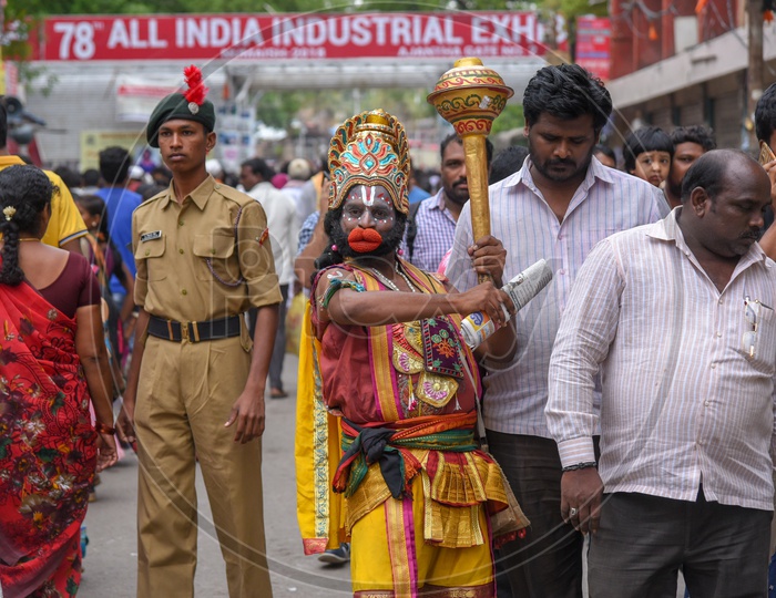 Street Artist dressed as Lord Hanuman