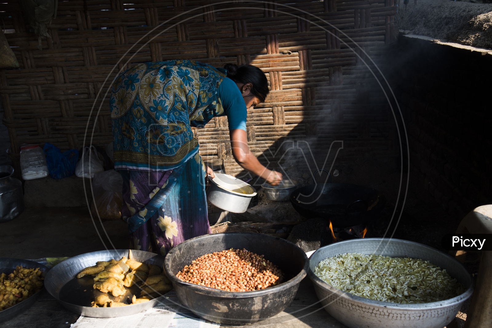 Woman making Snacks, Kalwa
