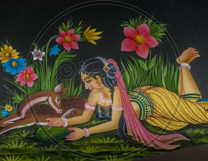 Nirmal Paintings Village lady