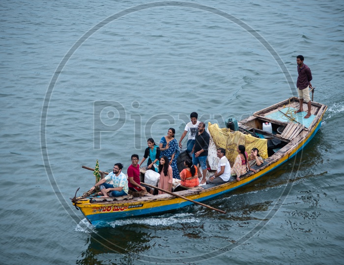 Tourist Boats on River Krishna.