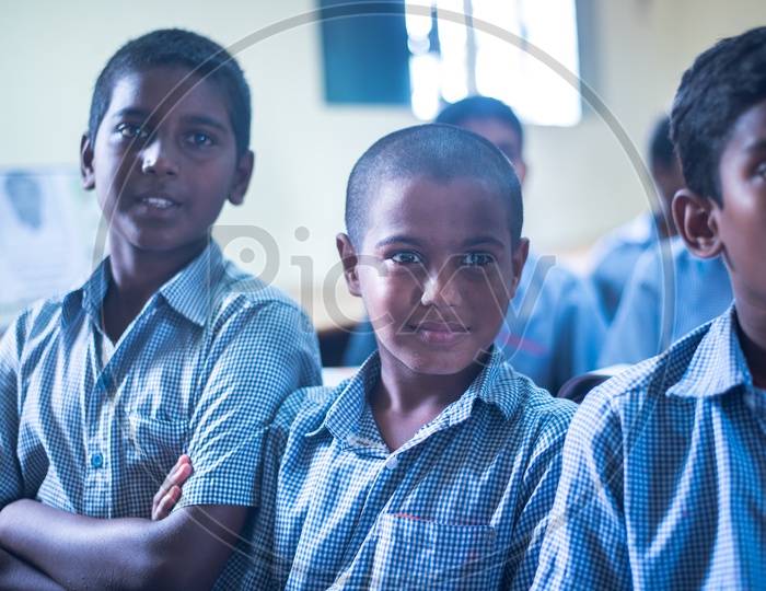 Smiling Government School Students, Andhra Pradesh
