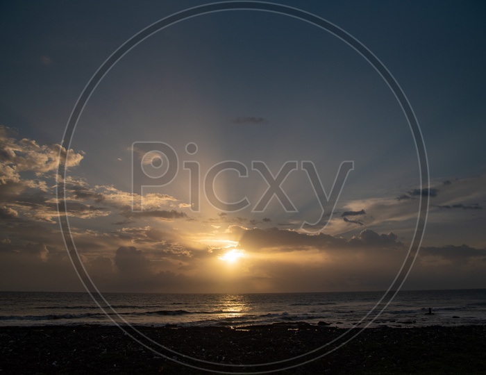 Sunset at Worli Sea Face Beach