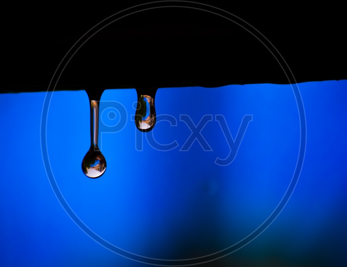waterdrop ,rain water,blue background