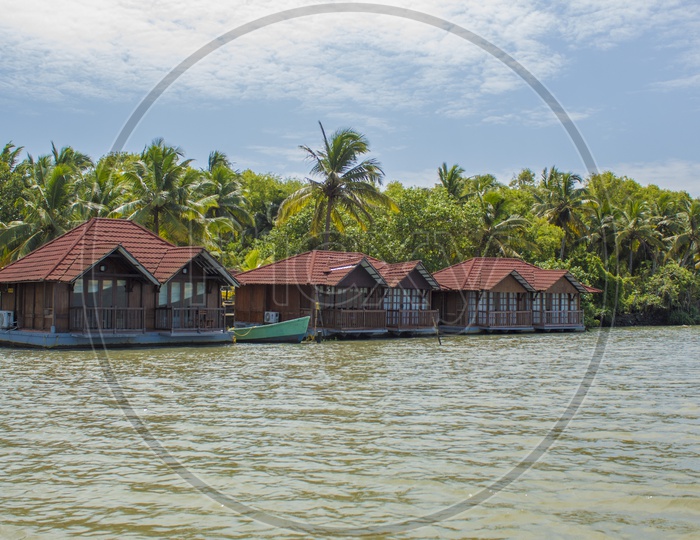 The floating cottages of backwaters