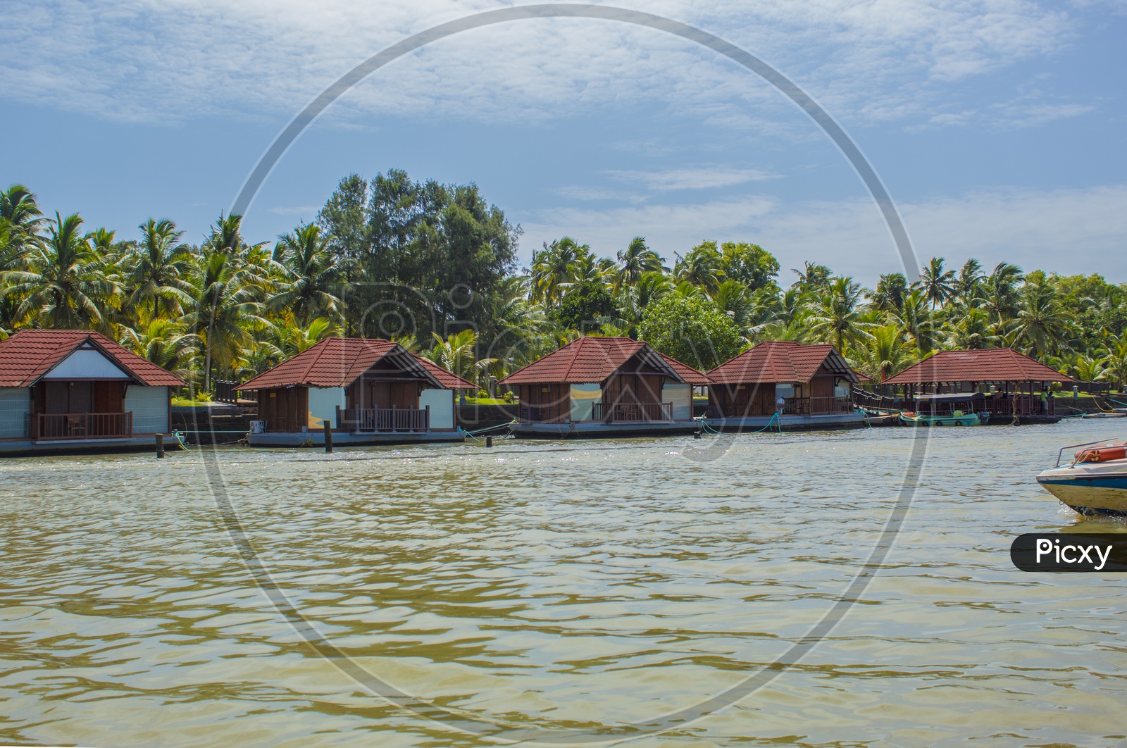 The floating cottages of backwaters