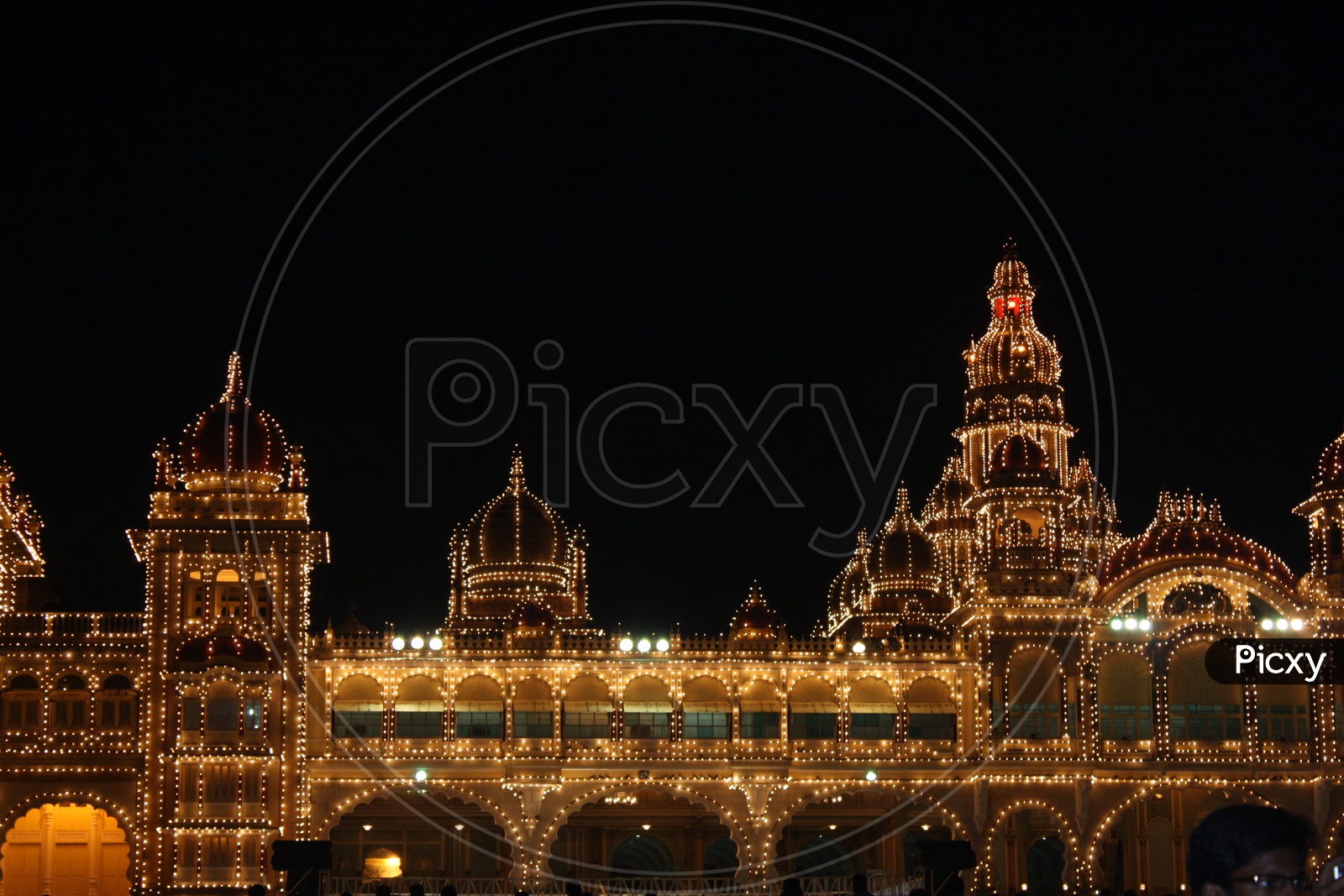 Mysore Palace lit during Dasara