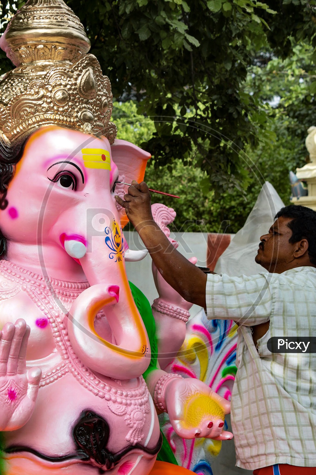 Eco friendly Ganesha - clay idol making