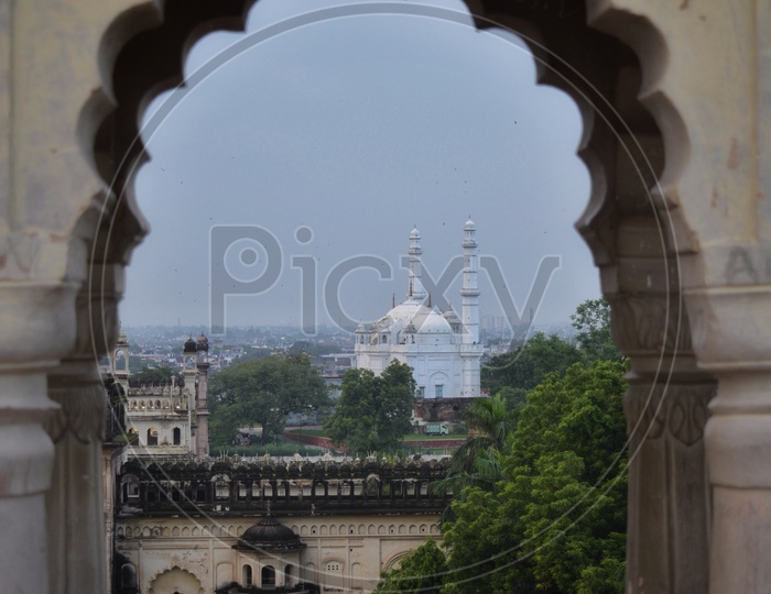 Alamgiri Mosque as seen from a window of Imambara, Lucknow