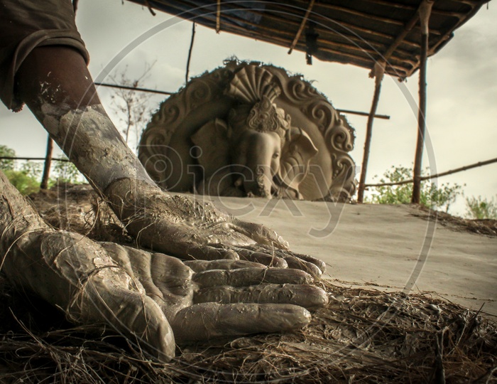 Ganesh idol making..