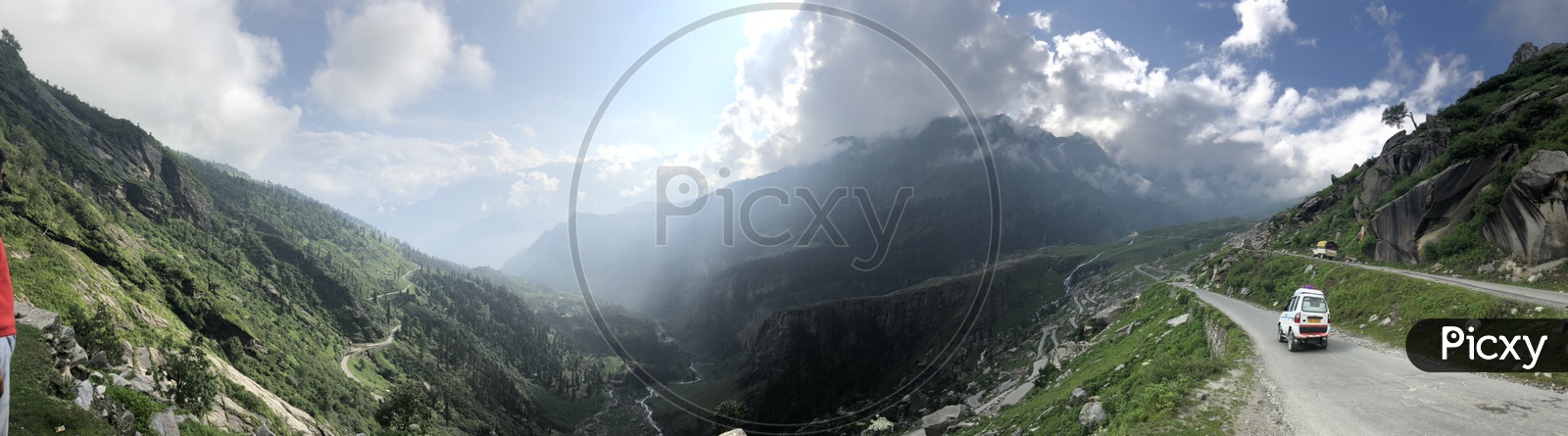 Panoramic View of Mountains and Clouds