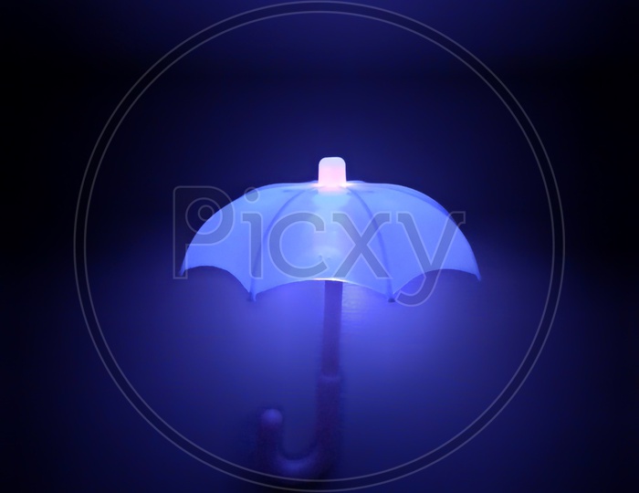 Small blue umbrella