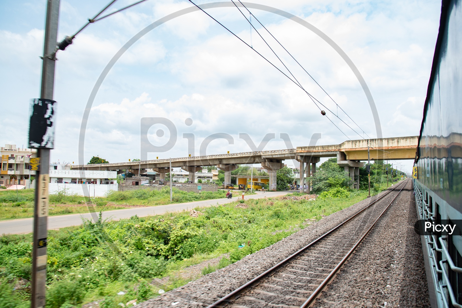 An over bridge on the railway tracks near Madhira on Madhira-Vijayawada road