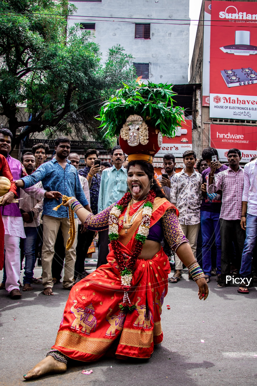 Jogini Or Woman Dancing in Trance At Ujjaini Mahankali Bonalu