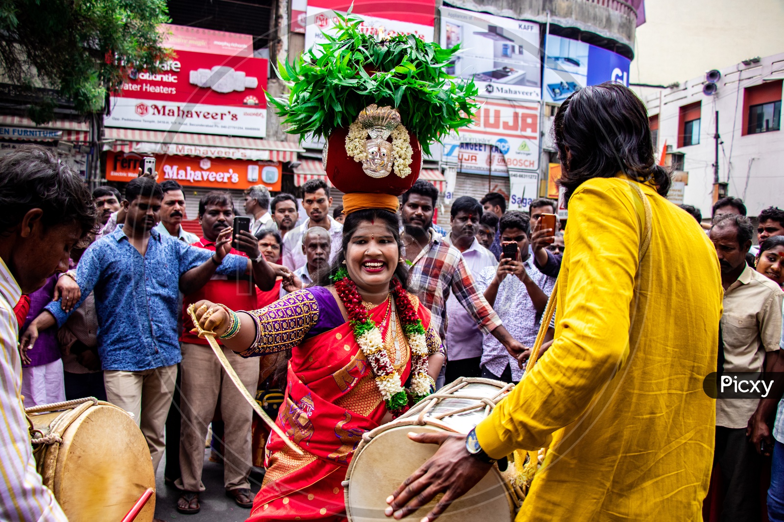 Jogini Or Woman Dancing in Trance At Ujjaini Mahankali Bonalu Jogini Or Woman Dancing in Trance At Ujjaini Mahankali Bonalu