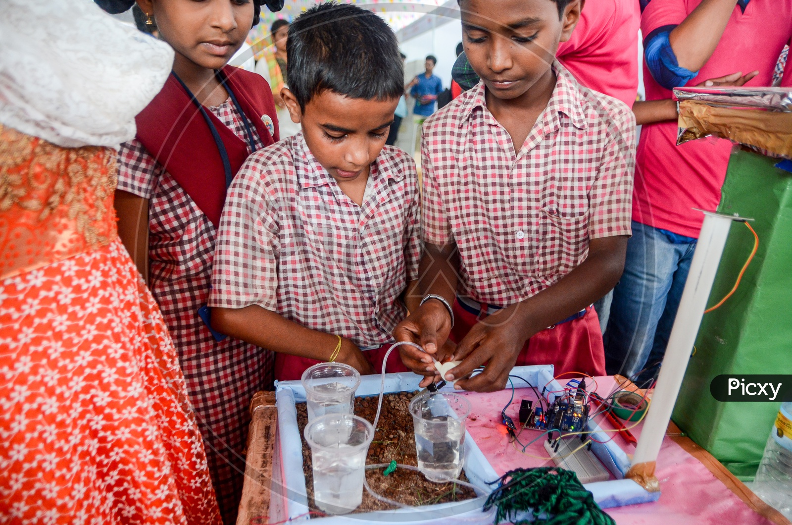 School children, Science fair