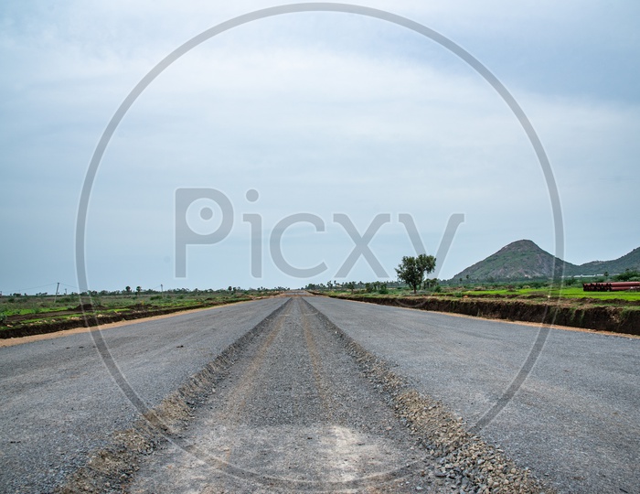 Newly laying roads in Amaravati Capital region near Anantavaram