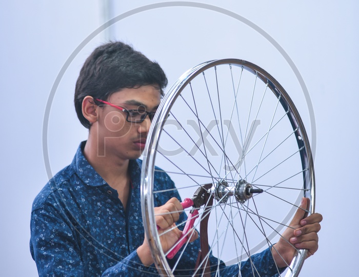 a maker at Amaravati Makers Faire,2018