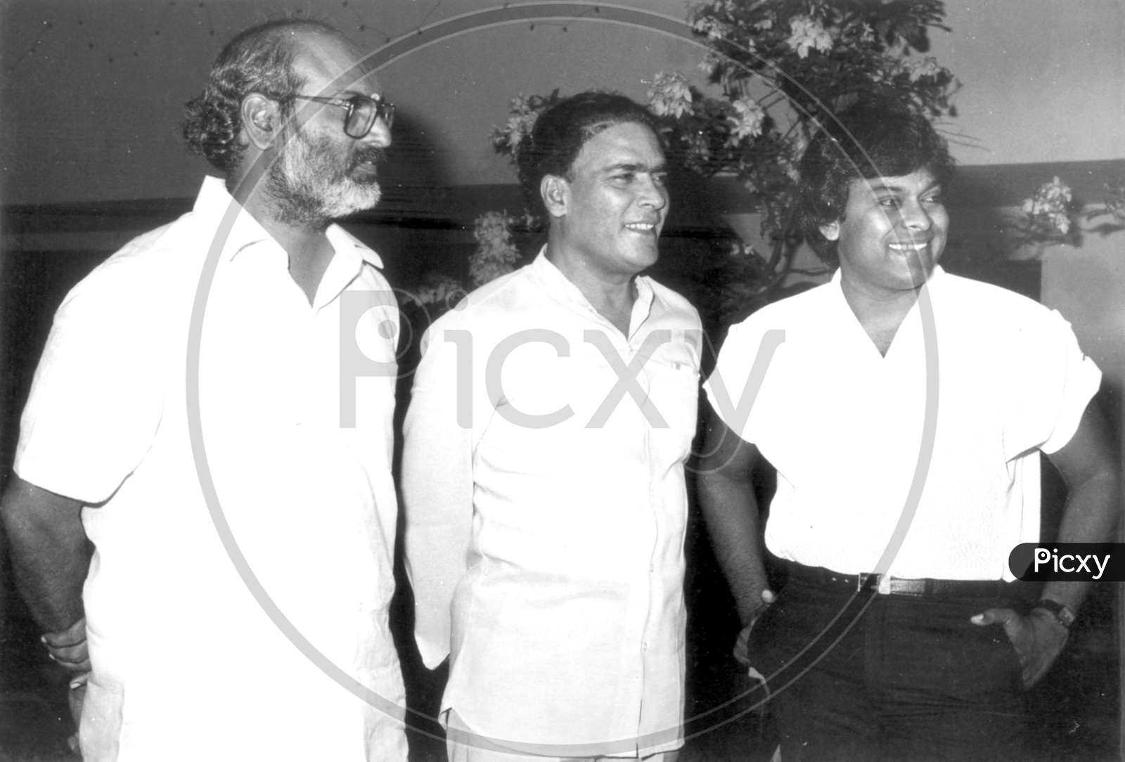 Director K. Raghavendra Rao with Rao Gopal Rao and Chiranjeevi from Kondaveeti Raja Movie