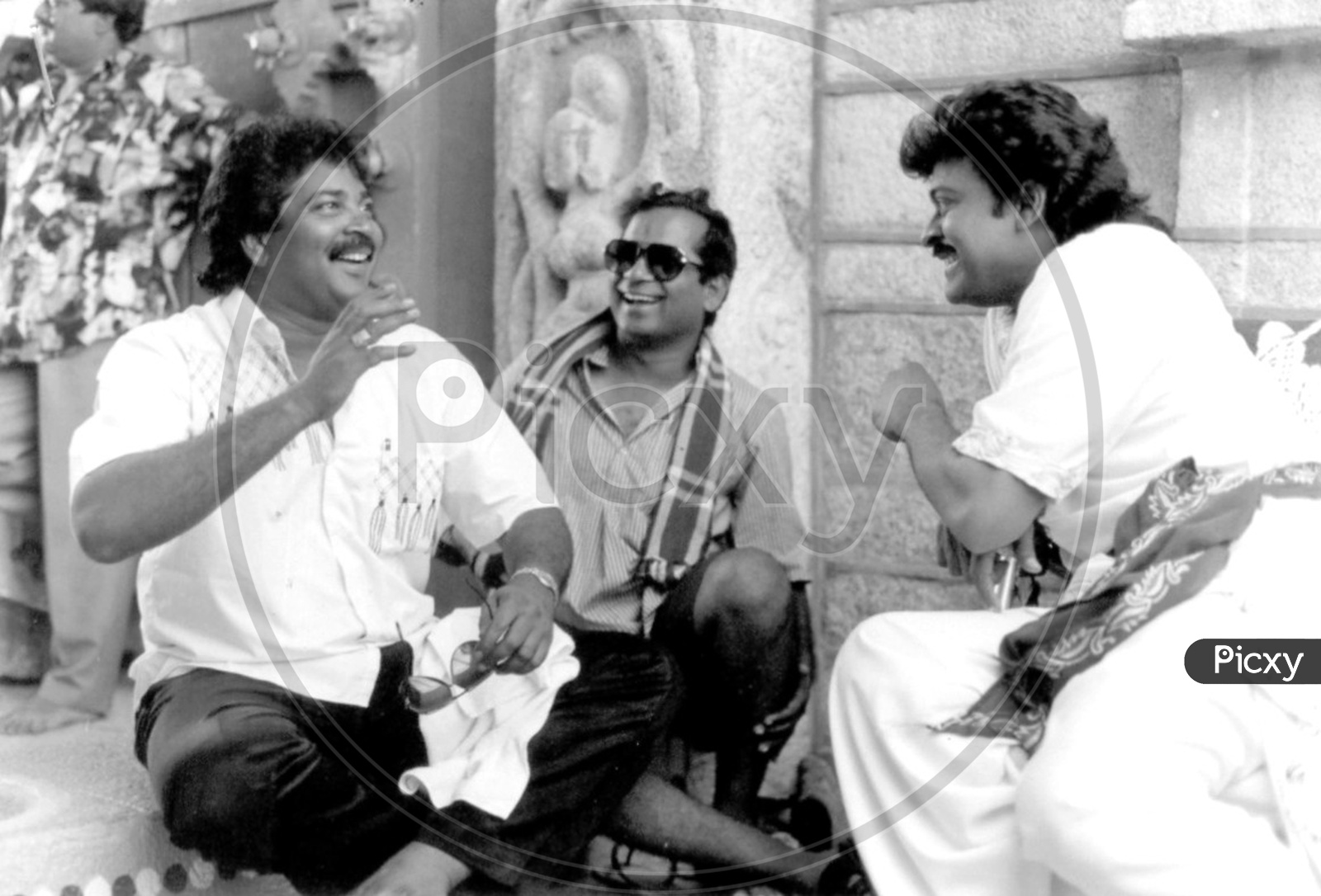 Chiranjeevi with Film Director E. V. V. Satyanarayana and Brahmanandam