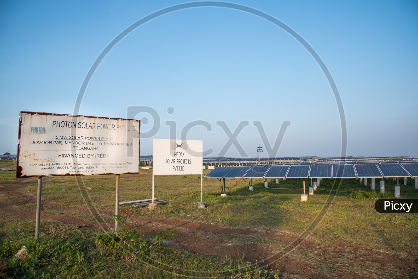 Solar Panels at a Solar Power Plant to produce renewable Solar Current