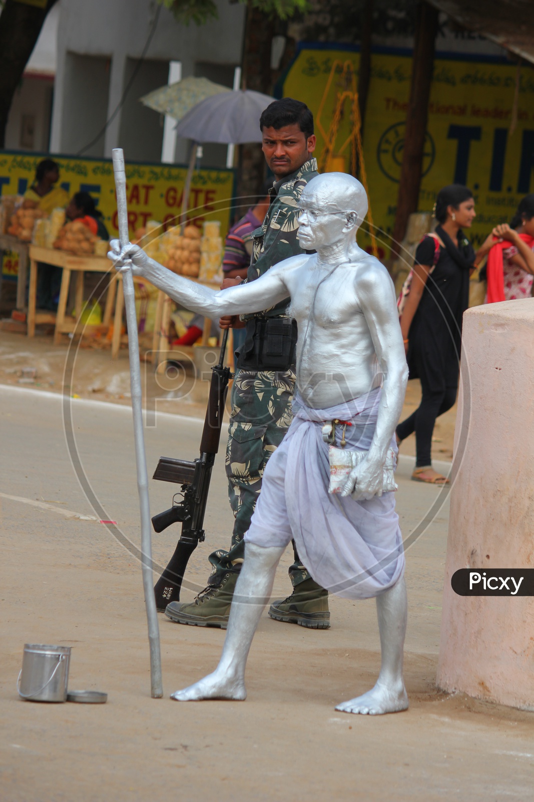 Man in Gandhi Paint