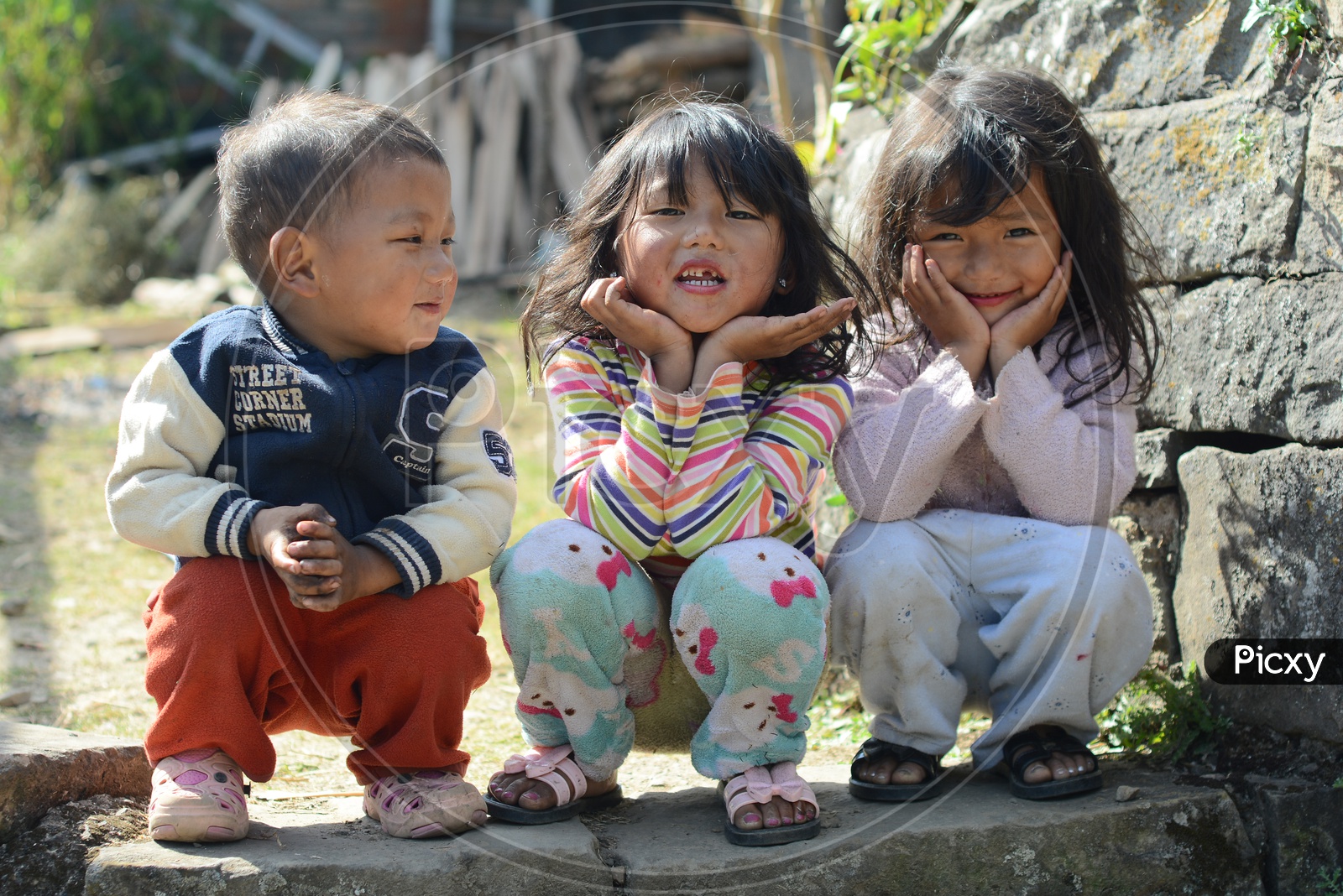 Happy Smiling Naga Tribe Children