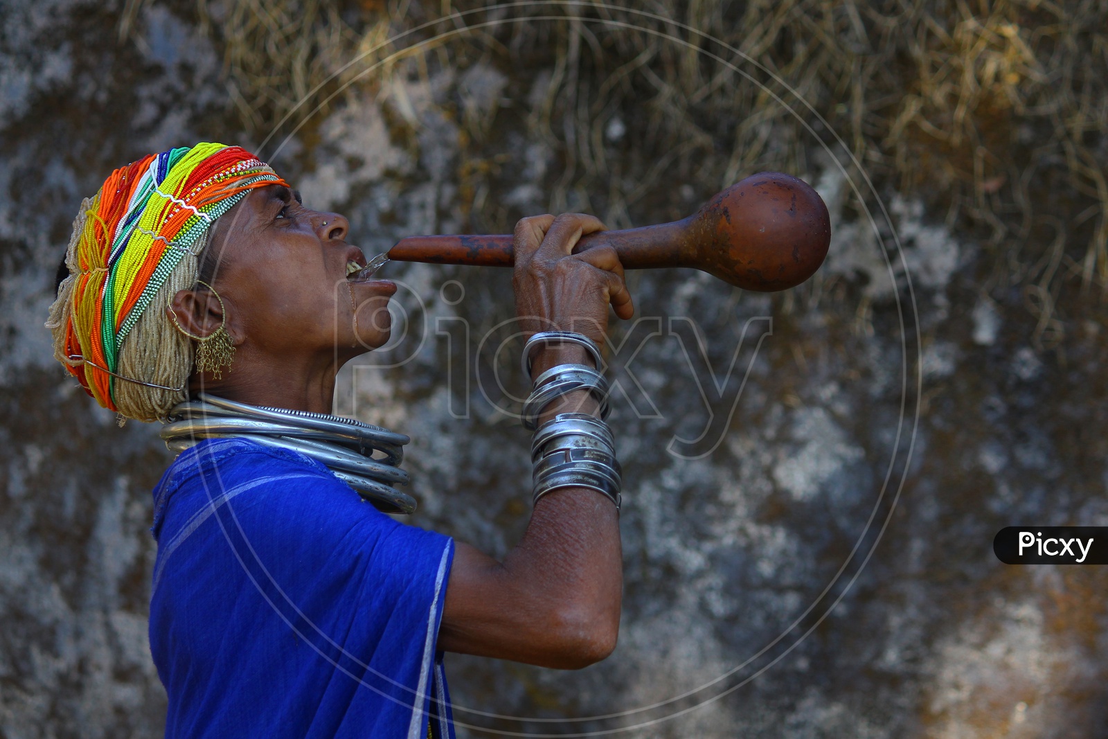 Bonda Tribal Woman Drinking Water
