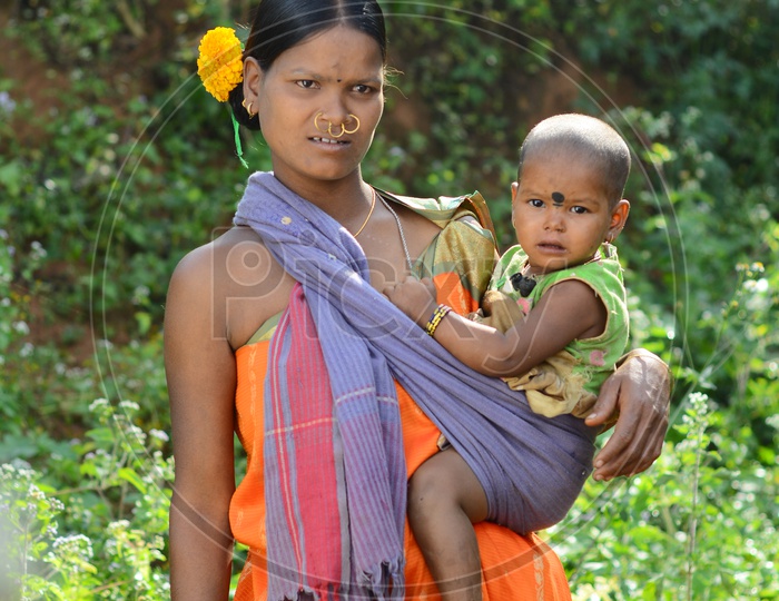 Tribal Woman with her Child