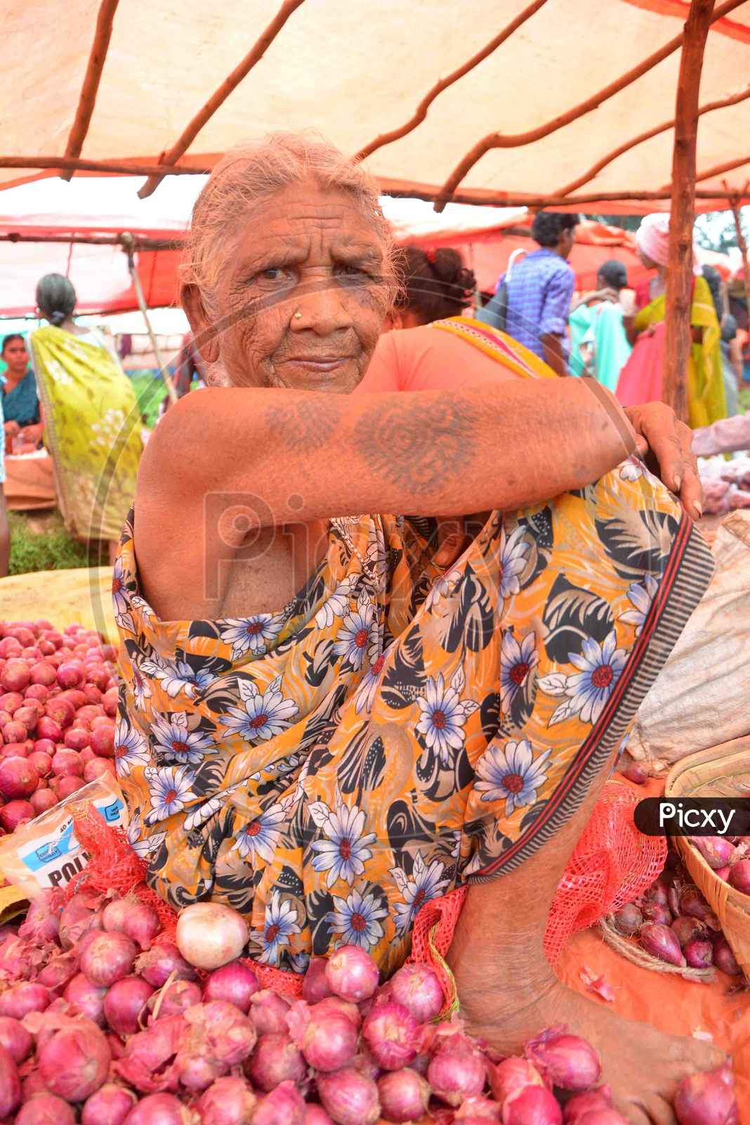 Tribal Woman Selling Onions