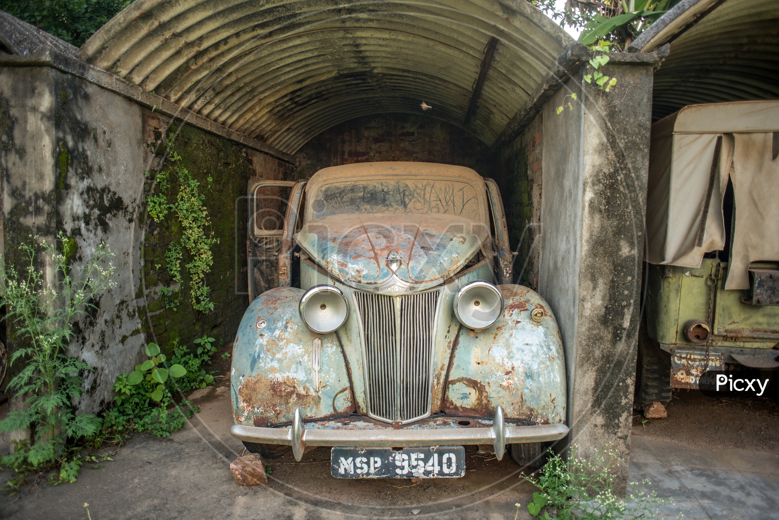 Vintage cars in bobbili fort