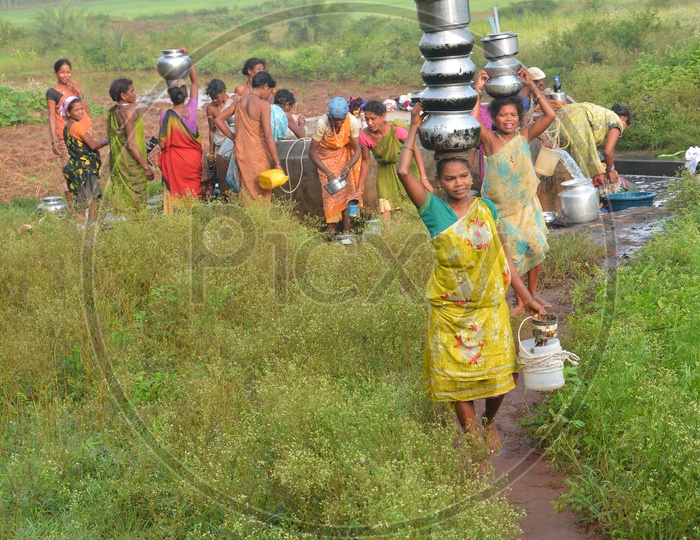 Araku Tribal Woman Carrying Water on her Head