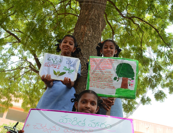 Haritha Haram Placard by School Children
