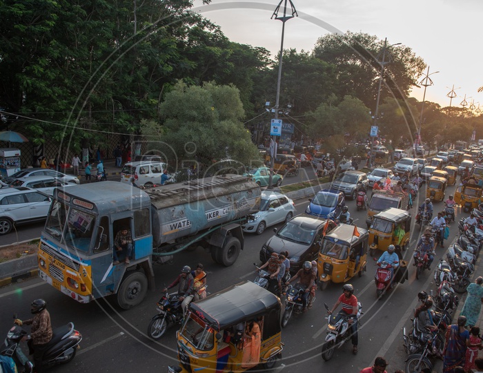 Traffic on NTR Marg, Hyderabad