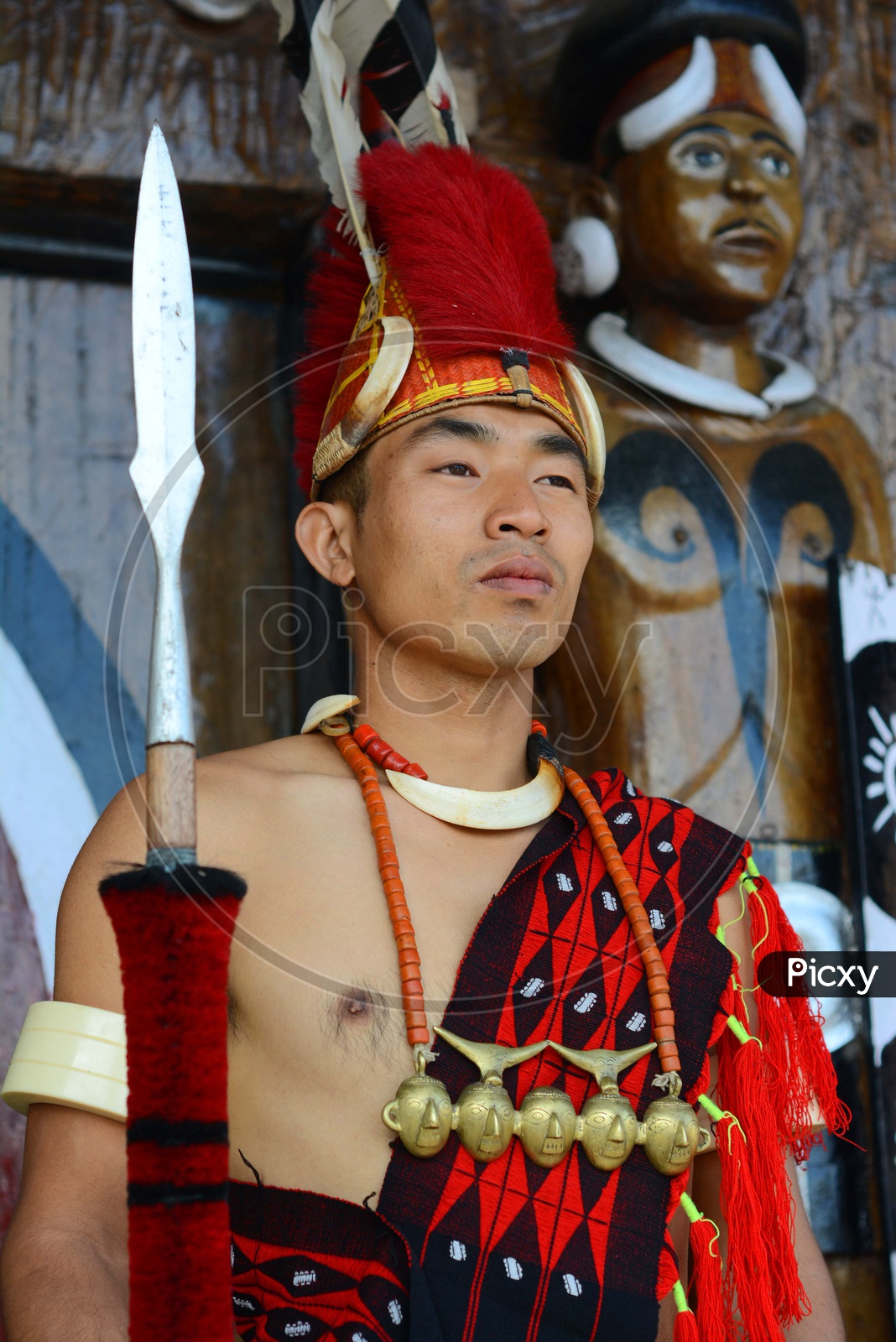 Handmade Ethnic Naga Ao Traditional Men's Waistcoat Red Black Stripes  Patches | eBay