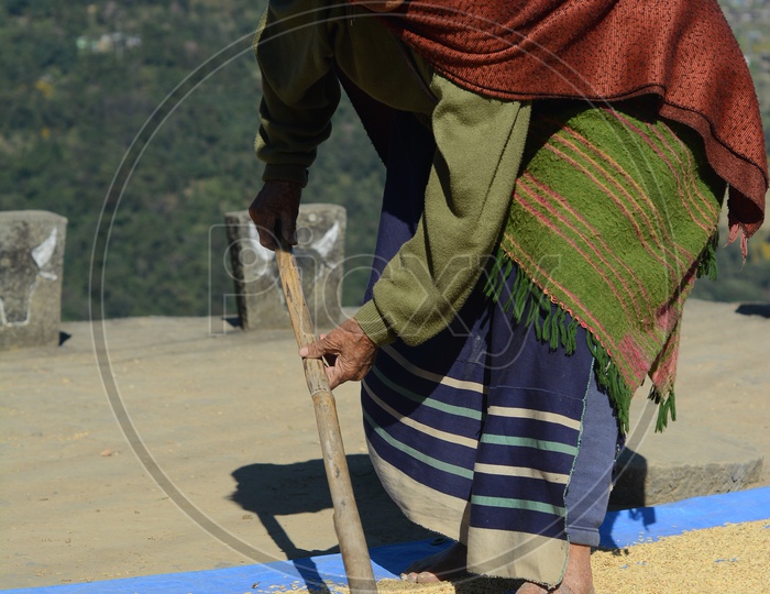 Old Woman working in Nagaland