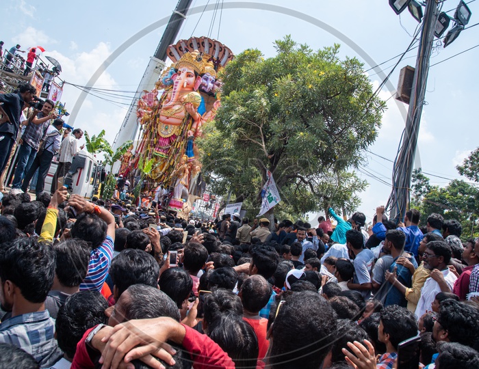Crowd at Khairatabad Ganesh Idol Immersion