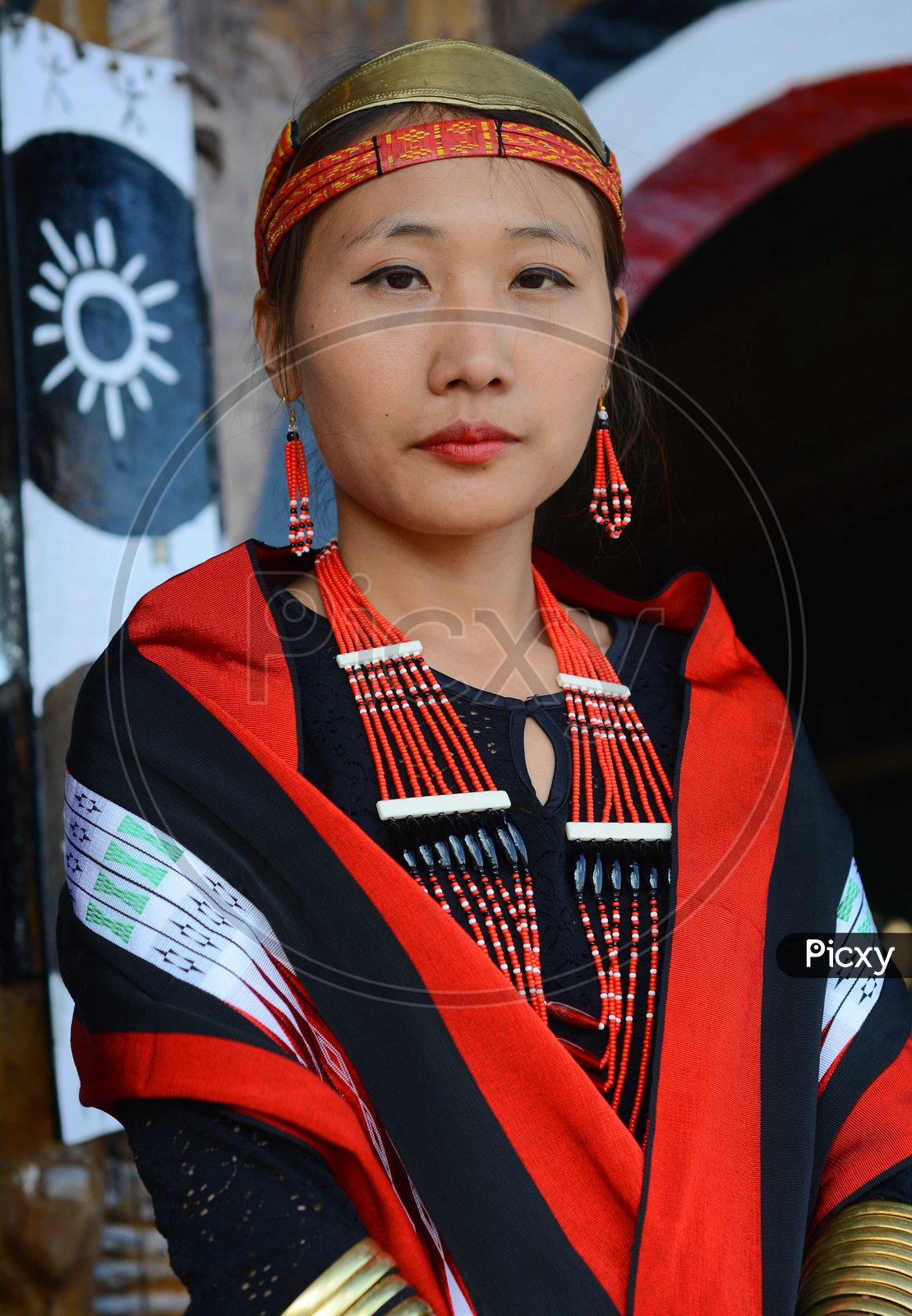 Image of Nagaland Woman in Traditional Attire-HV673811-Picxy