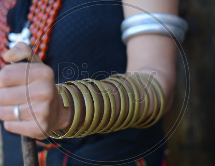 Nagaland Woman in Traditional Attire with Bangles
